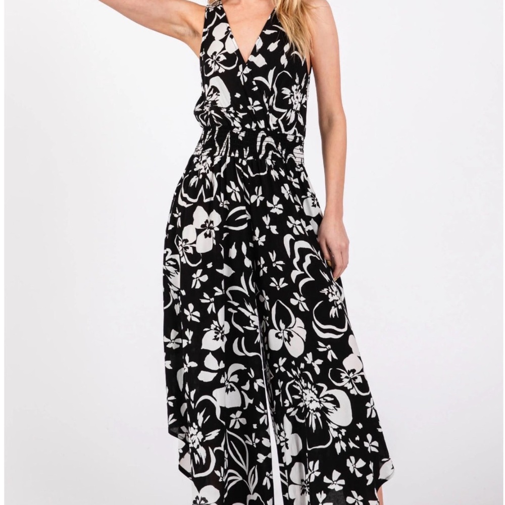 Final Touch Monochrome Floral Jumpsuit